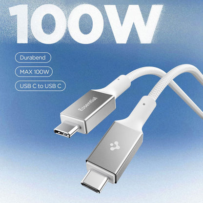 Datový a nabíjecí kabel USB-C - USB-C Spigen EB10010CC, 100W, 1m, Bílý