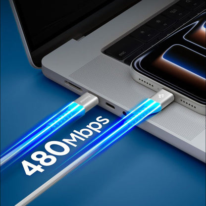 Kabel pro data a nabíjení USB-C - USB-C Spigen EB10010CCA, 100W, 1m, bílý ACA11102
