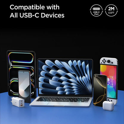 Datový a nabíjecí kabel USB-C - USB-C Spigen EB10020CC, 100W, 2m, Bílý