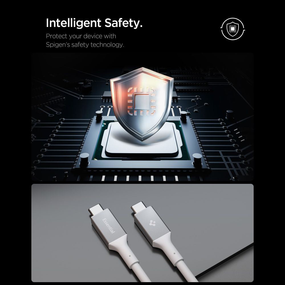 Datový a nabíjecí kabel USB-C - USB-C Spigen EB10020CC, 100W, 2m, Bílý