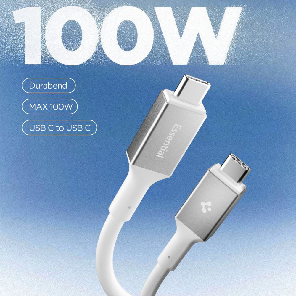 Datový a nabíjecí kabel USB-C - USB-C Spigen EB10020CC, 100W, 2m, Bílý