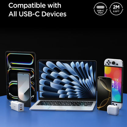 Datový a nabíjecí kabel USB-C - USB-C Spigen EB10020CC, 100W, 2m, černý