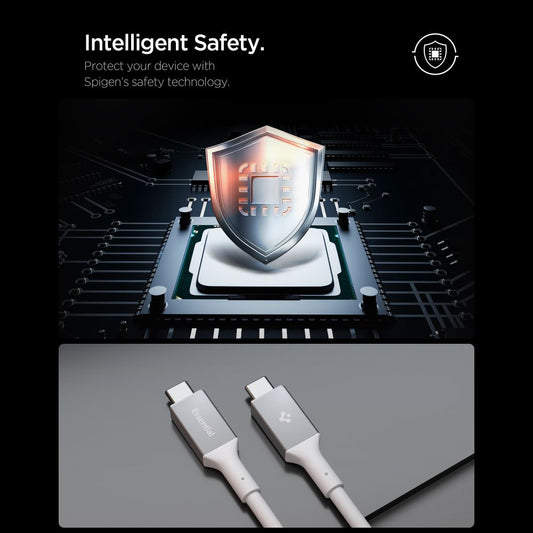 Datový a nabíjecí kabel USB-C - USB-C Spigen EB24012CC, 240W, 1.2m, bílý