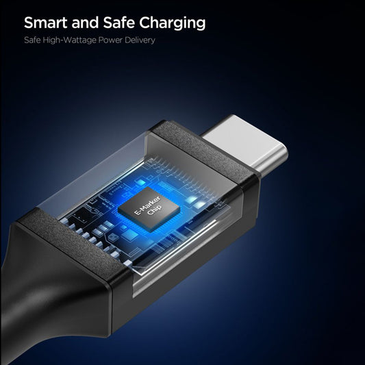 Datový a nabíjecí kabel USB-C - USB-C Spigen EB24015CC, 240W, 1.5m, Černý ACA10423