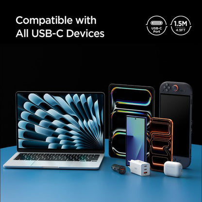 Datový a nabíjecí kabel USB-C - USB-C Spigen EB24015CC, 240W, 1.5m, Černý ACA10423