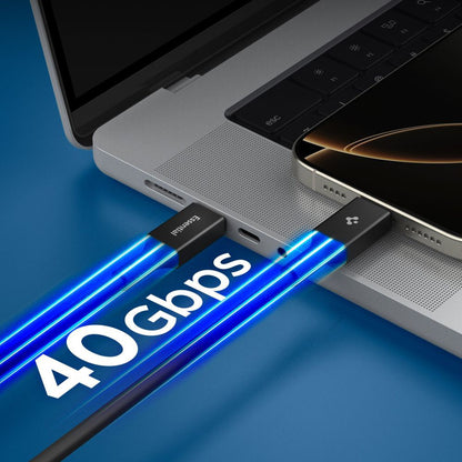 Datový a nabíjecí kabel USB-C - USB-C Spigen EB24015CC, 240W, 1.5m, Černý ACA10423