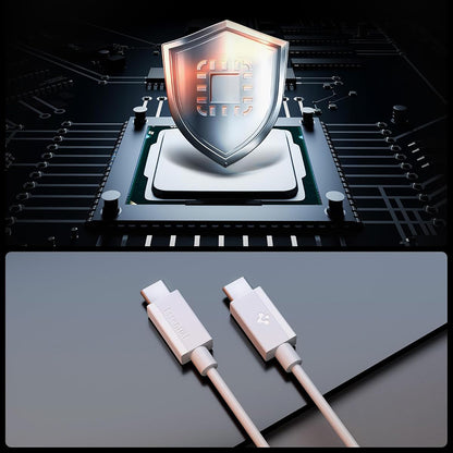 Datový a nabíjecí kabel USB-C - USB-C Spigen EB6015CC, 60W, 1,5m, bílý ACA10416