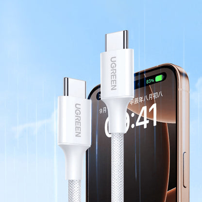 Datový a nabíjecí kabel USB-C - USB-C UGREEN L501, 60W, 1m, Bílý
