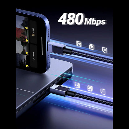 Kabel pro data a nabíjení USB-C - USB-C UGREEN L512, 100W, 1m, šedý