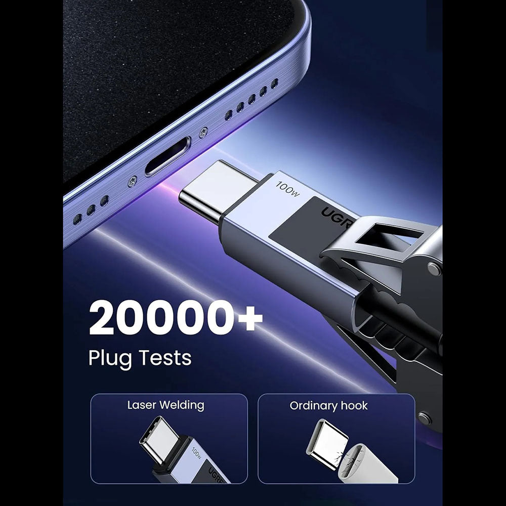 Kabel pro data a nabíjení USB-C - USB-C UGREEN L512, 100W, 1m, šedý