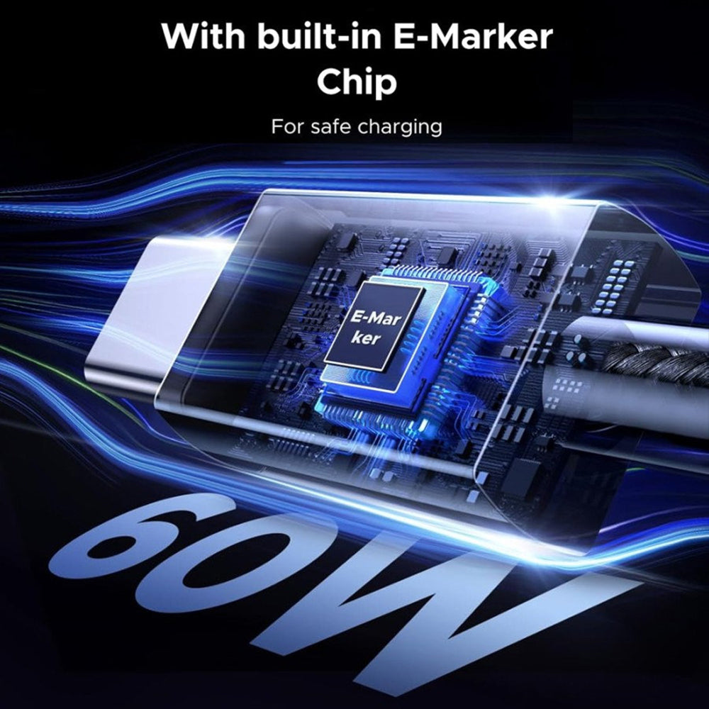 Datový a nabíjecí kabel USB-C - USB-C UGREEN L524, 60W, 1m, šedý