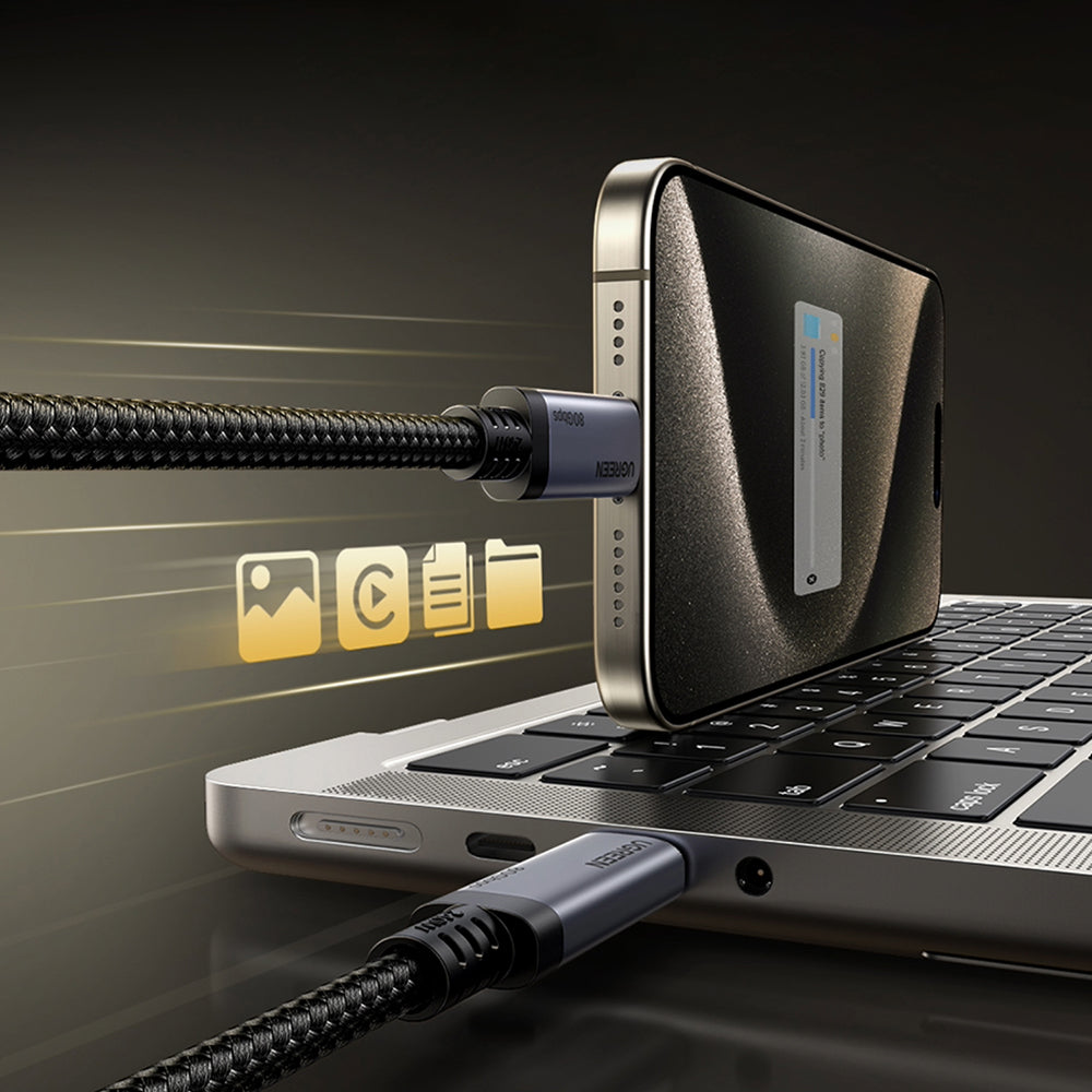 Datový a nabíjecí kabel USB-C - USB-C UGREEN L706 (65383), 240W, 1m, černý