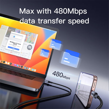 Datový a nabíjecí kabel USB-C - USB-C Yesido CA181, 60W, 1.2m, černý