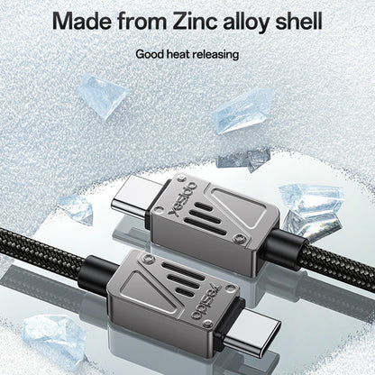 Datový a nabíjecí kabel USB-C - USB-C Yesido CA196, 60W, 1.2m, černý