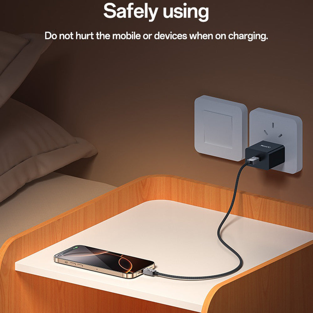 Datový a nabíjecí kabel USB-C - USB-C Yesido CA196, 60W, 1.2m, černý