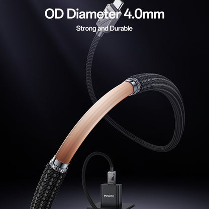 Datový a nabíjecí kabel USB-C - USB-C Yesido CA196, 60W, 1.2m, černý