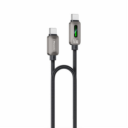 Datový a nabíjecí kabel USB-C - USB-C Yesido CA198, 60W, 1,2m, černý
