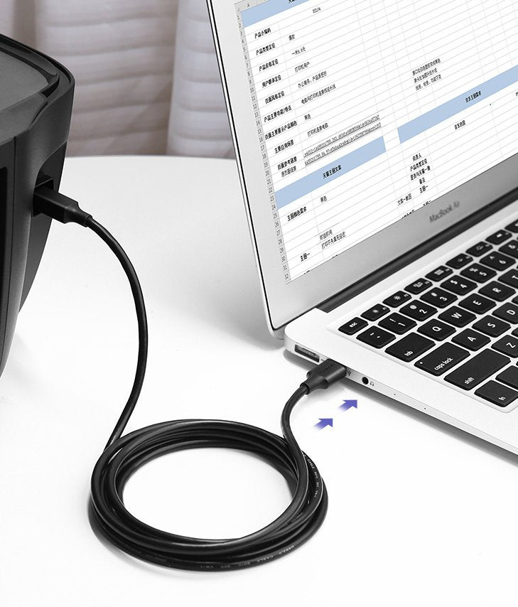 Tiskárenský kabel UGREEN US135, USB-A - USB-B, 1.5m, černý