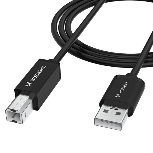 Tiskový kabel WZK WKDDY3S, USB-A - USB-B, 2m, černý