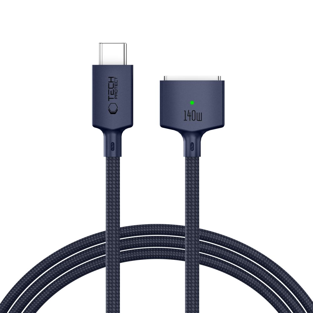 Nabíjecí kabel Tech-Protect MMC01 Ultraboost, USB-C - MagSafe 3, 140W, 2m, Tmavě modrý