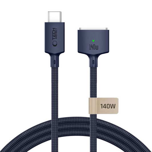 Nabíjecí kabel Tech-Protect MMC01 Ultraboost, USB-C - MagSafe 3, 140W, 3m, Tmavě modrý