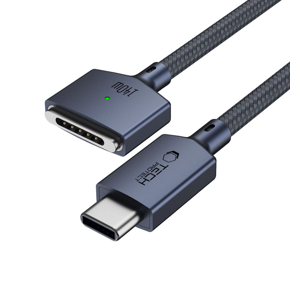 Nabíjecí kabel Tech-Protect MMC01 Ultraboost, USB-C - MagSafe 3, 140W, 2m, Tmavě modrý
