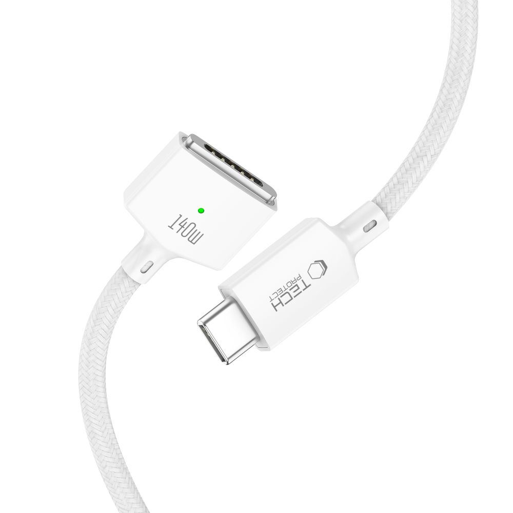 Nabíjecí kabel Tech-Protect MMC01 Ultraboost, USB-C - MagSafe 3, 140W, 2m, bílý