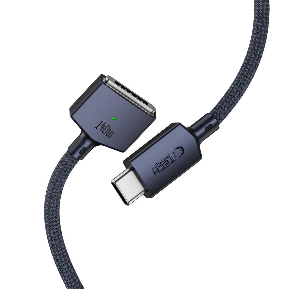 Nabíjecí kabel Tech-Protect MMC01 Ultraboost, USB-C - MagSafe 3, 140W, 2m, Tmavě modrý