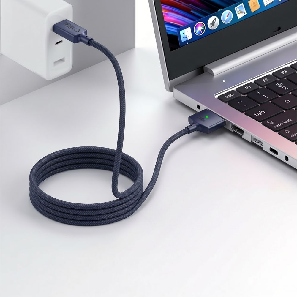 Nabíjecí kabel Tech-Protect MMC01 Ultraboost, USB-C - MagSafe 3, 140W, 2m, Tmavě modrý