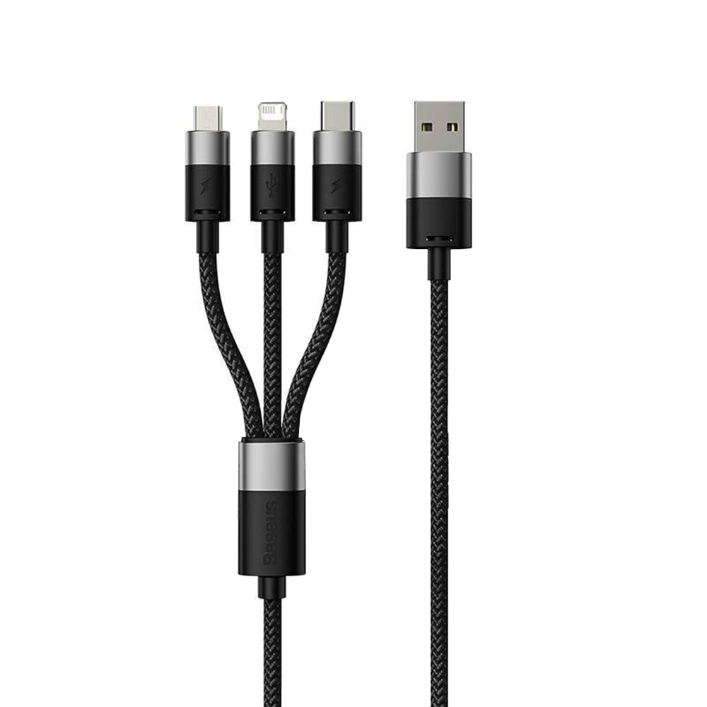 Nabíjecí kabel USB-A - Lightning / microUSB / USB-C Baseus StarSpeed 3v1, 20W, 0.6m, Černý P10319900111-00