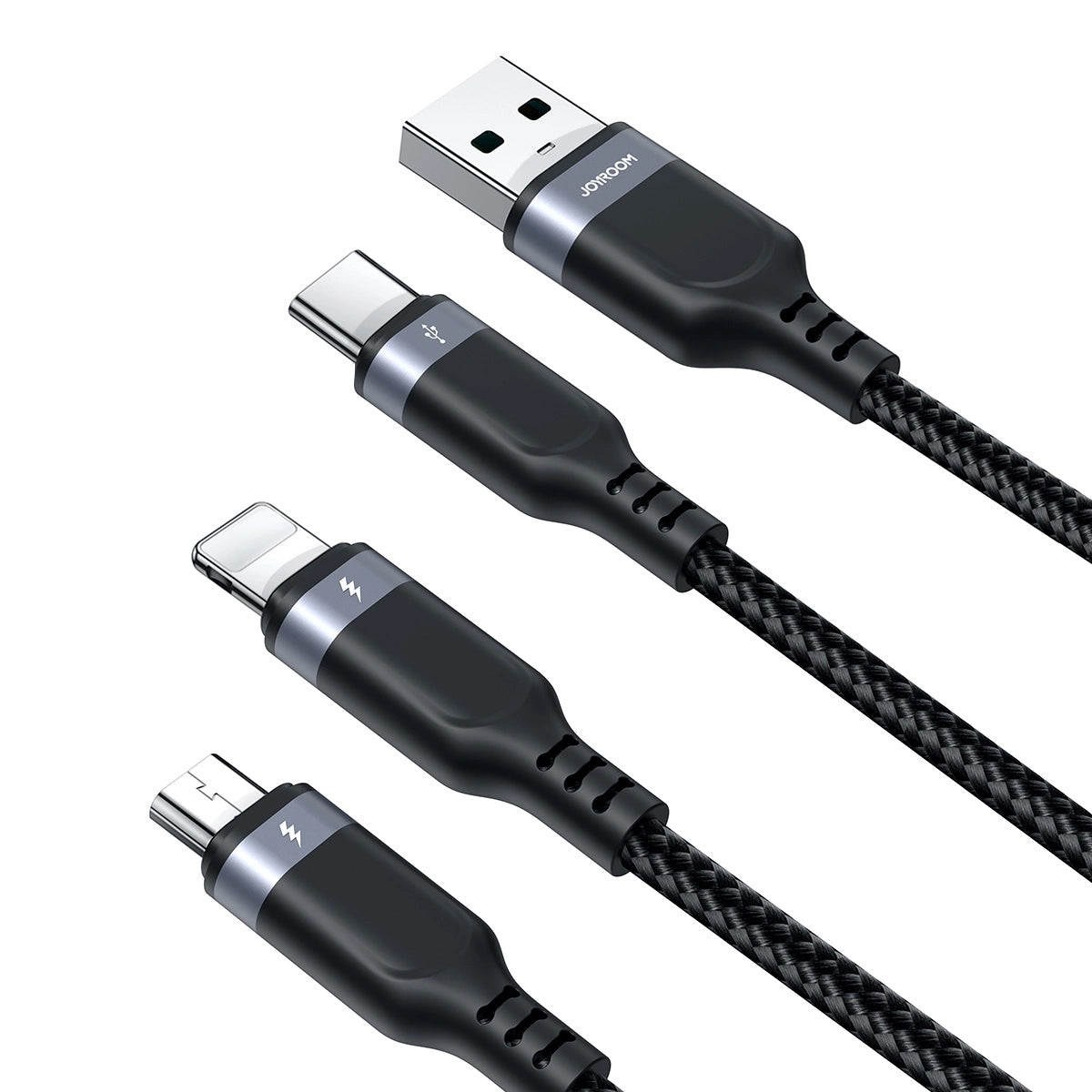 Nabíjecí kabel USB-A - Lightning / microUSB / USB-C Joyroom S-A18 3v1, 20W, 0.3m, Černý