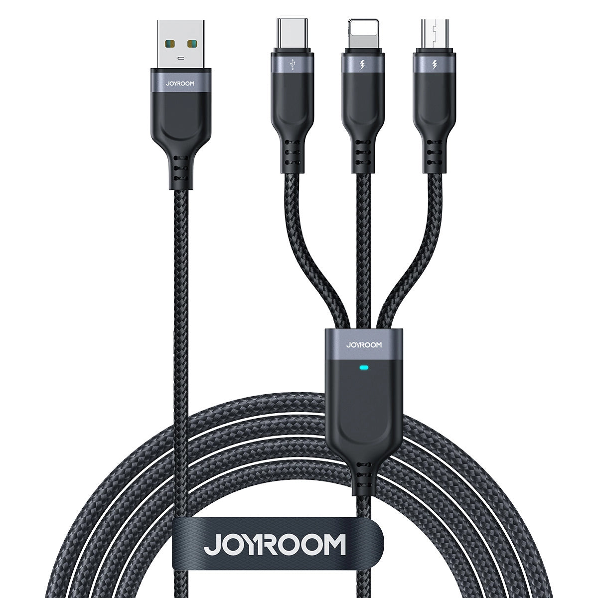 Nabíjecí kabel USB-A - Lightning / microUSB / USB-C Joyroom S-A18 3v1, 20W, 0.3m, Černý