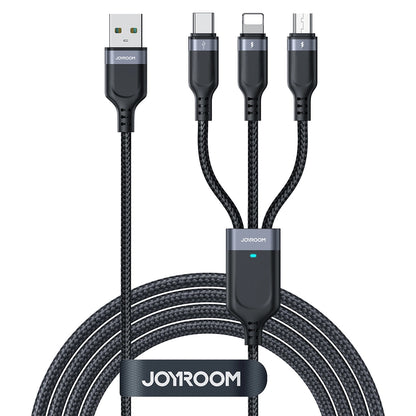 Nabíjecí kabel USB-A - Lightning / microUSB / USB-C Joyroom S-A18 3v1, 20W, 0.3m, Černý