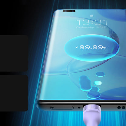 Nabíjecí kabel USB-A - Lightning / microUSB / USB-C Baseus Flash Series II 3v1, 66W, 1.2m, Fialový CASS040005