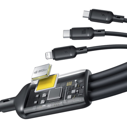 Nabíjecí kabel USB-A - Lightning / microUSB / USB-C Baseus Silky 3v1, 100W, 1.5m, Černý P10377705123-00