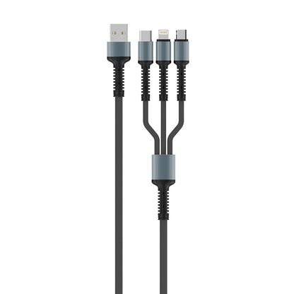 Nabíjecí kabel USB-A - Lightning / microUSB / USB-C ColorWay CW-CBU3003, 20W, 1.2m, šedý