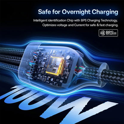 Nabíjecí kabel USB-A / USB-C - Lightning / 2 x USB-C Baseus Flash Series III 3v1, 100W, 1.5m, Černý P10377800U01-00