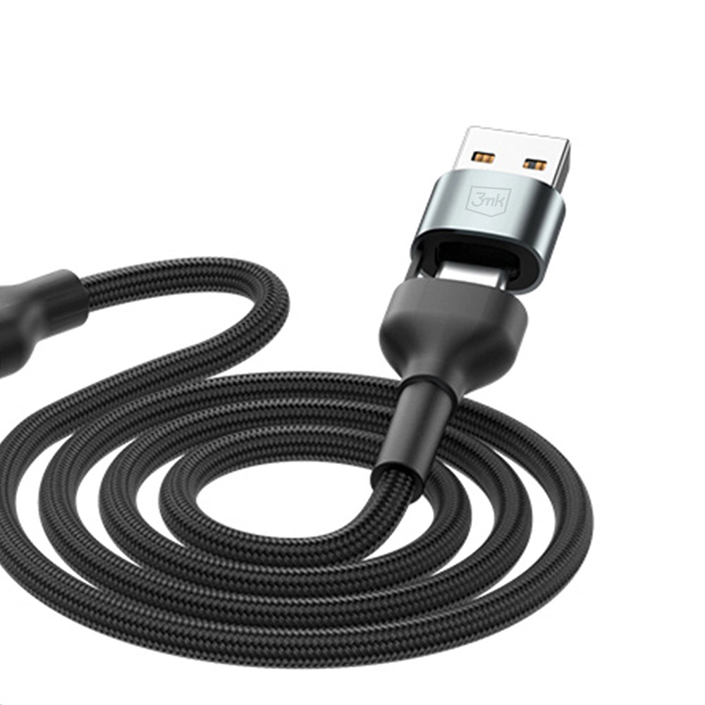 Nabíjecí kabel USB-A / USB-C - Lightning / microUSB / USB-C 3MK Hyper N, 18W, 1.2m, černý