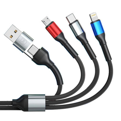 Nabíjecí kabel USB-A / USB-C - Lightning / microUSB / USB-C 3MK Hyper N, 18W, 1.2m, černý