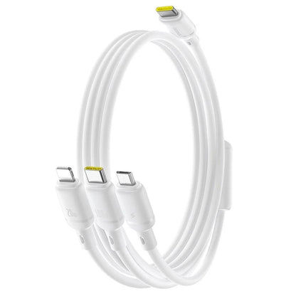 Nabíjecí kabel USB-C - Lightning / microUSB / USB-C Baseus Silky 3in1, 100W, 1.5m, Bílý P10377706213-00
