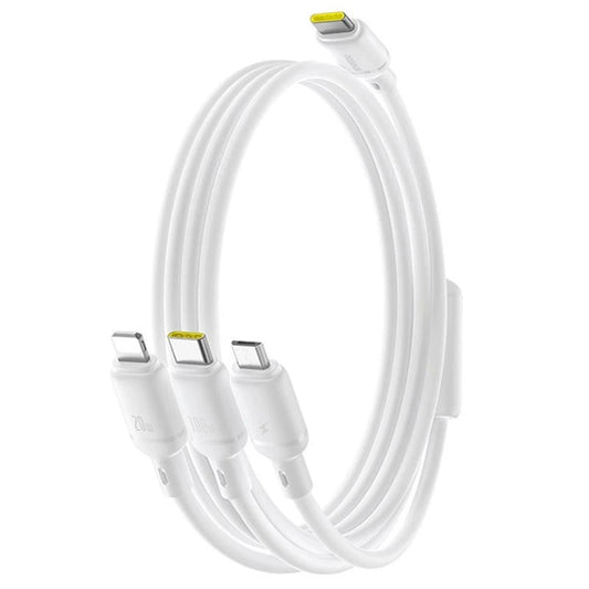 Nabíjecí kabel USB-C - Lightning / microUSB / USB-C Baseus Silky 3in1, 100W, 1.5m, Bílý P10377706213-00