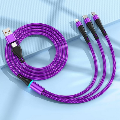 Nabíjecí kabel USB-C / USB-A - Lightning / microUSB / USB-C OEM B6, 100W, 1,2m, černý