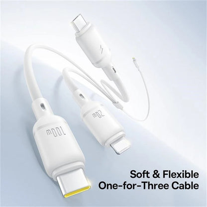 Nabíjecí kabel USB-C - Lightning / microUSB / USB-C Baseus Silky 3in1, 100W, 1.5m, Bílý P10377706213-00