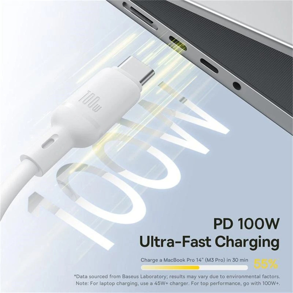 Nabíjecí kabel USB-C - Lightning / microUSB / USB-C Baseus Silky 3in1, 100W, 1.5m, Bílý P10377706213-00