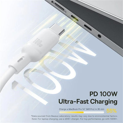 Nabíjecí kabel USB-C - Lightning / microUSB / USB-C Baseus Silky 3in1, 100W, 1.5m, Bílý P10377706213-00