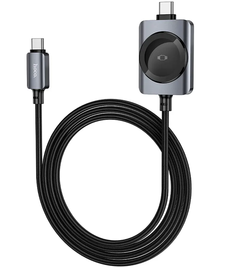 USB-C Nabíjecí Kabel - USB-C HOCO CW66 2v1, 100W, 1,2m, Černá