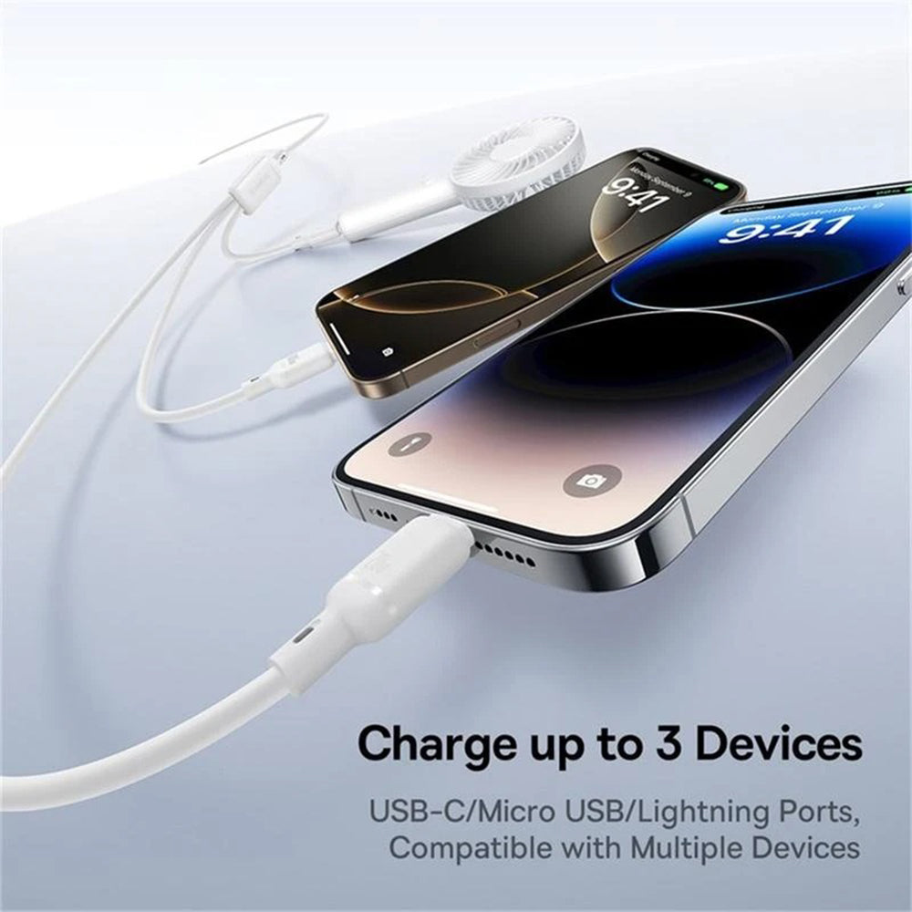 Nabíjecí kabel USB-C - Lightning / microUSB / USB-C Baseus Silky 3in1, 100W, 1.5m, Bílý P10377706213-00