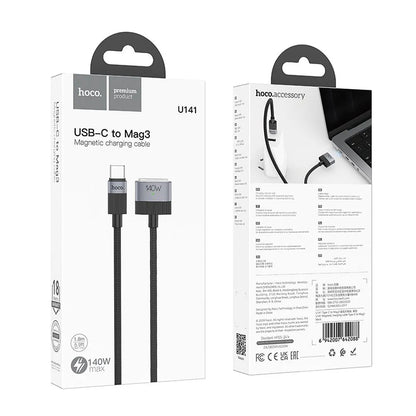 Nabíjecí kabel HOCO U141, USB-C - MagSafe 3, 140W, 1.8m, Černý