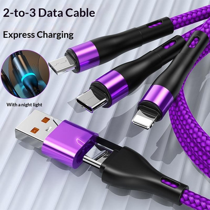 Nabíjecí kabel USB-C / USB-A - Lightning / microUSB / USB-C OEM B6, 100W, 1,2m, černý