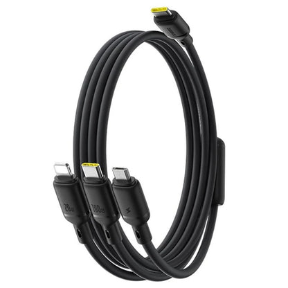 Nabíjecí kabel USB-C - Lightning / microUSB / USB-C Baseus Silky 3v1, 100W, 1.5m, Černý P10376303121-01